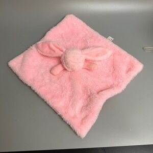 Apricot Lamb Pink Bunny Rabbit Baby Security Blanket Lovey Plush Faux Fur Pink